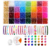 YSWOVUO 2800 Pezzi 6mm Cristallo Sfaccettato Perline per Braccialetti, 28 Colori Bicono in Cristallo con 190 Pezzi 4 Dimensioni Dorate, Kit Fai Da Te per Gioielli Collane