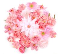 YSWOVUO 29 Pezzi Teste di Fiori Artificiali, 13 Specie 4~13cm Fiori Finti per Decorazioni, Fiori Finti Artificiali per Fai da te Corona Torta Bouquet Matrimonio Festa Scrapbooking Artigianato, Rosa