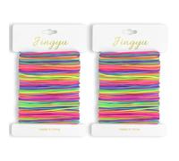 YSWOVUO 2pcs Filo per Braccialetti 1mm x 20m, Filo Elastico per Braccialetti Resistente, Rotondo Cordoncino per Collane, Cordone Arcobaleno Perline per Gioielli DIY Bracciali Artigianato Decorazioni