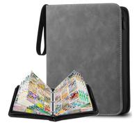 YSWOVUO Album Porta Carte, 900 Tasche Album Carte Collezionabili, Raccoglitore Carte, Libro Porta Carte Impermeabile, Grigio