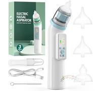 YSWOVUO Aspiratore Nasale Neonato Elettrico con 5 Livelli di Aspirazione, Aspiratore Nasale Elettrico, Ricaricabile con 3 Beccucci in Silicone, Pinzette, Funzione Musica e Luci Colorate, con Display