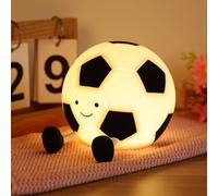 YSWOVUO Calcio Luce Notturna Bambini, Silicone Lampada Notturna Tocco, 3 Livelli Dimmerabile Luce Notturna Neonato Ricaricabile con Timer, per Lettura Libro Regalo Decorare Cameretta Comodino
