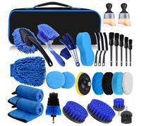YSWOVUO Kit Pulizia Auto, 31 Pezzi Kit Lavaggio Auto, Set Pulizia Auto per Interni ed Esterni, Kit Detailing Auto con Spazzole, Spugne per Lucidatura, Pratica Borsa per Il Trasporto Inclusa