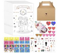 YSWOVUO Set di 10 Libro da Colorare per Matrimonio, Libro da Colorare per Bambini con Adesivi, Matite Colorate, Temperamatite, Gomma, Regalo per Gli Ospiti Di Nozze, Bomboniera Matrimonio Bambini