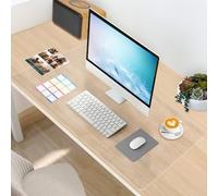 YSWOVUO Sottomano da scrivania, trasparente, impermeabile, trasparente, 160 x 58 x 0,15 cm, in PVC, per ufficio e casa