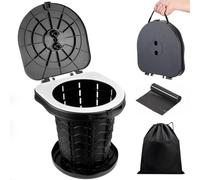 YSWOVUO WC Portatile Adulti, 220kg Toilette Portatile Pieghevole, Gabinetto Portatile Adulti con 10 Sacchetti per WC Campeggio, Water Portatile Adulti per Campeggio, Escursionismo, Pesca, Viaggio