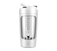 YsXoWiui Electric Shaker Bottle per Preparare Frullati Proteici Bicchiere in Vetro Pp Termoresistente Pulizia Rapida Automatica USB Ricaricabile Adatto, Bianco