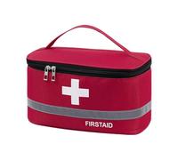 YsXoWiui Empty First Aid Bag Astuccio Portatile Medicine Storage Organizer Tessuto Oxford Resistente Adatto per Viaggio Casa Auto, L Red