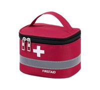 YsXoWiui Empty First Aid Bag Astuccio Portatile Medicine Storage Organizer Tessuto Oxford Resistente Adatto per Viaggio Casa Auto, S Red