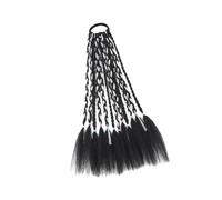YsXoWiui Extension per Capelli Intrecciati Intrecciati Neri Capelli Sintetici Acconciatura Estensione Della Treccia per Trecce di Torsione Coda di Cavallo per, 1b con Linea D'argento