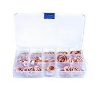 YsXoWiui Kit di assortimento di rondelle in rame da 300 pezzi, sostituzione per di fissaggio M20, linee, valvole, anelli in rame, guarnizioni