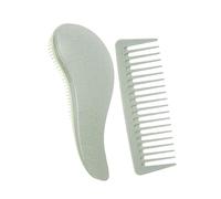 YsXoWiui Set di 2 Pettini per Capelli con Denti Larghi per Rimuovere Grovigli, Verde