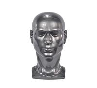 YsXoWiui Testa di Manichino Maschile Multiuso, Testa di Manichino, Espositore per Parrucche, Modello per Copricapi, Decorazione Fai Da Te, Cuffie, Arredamento, Grigio Argento