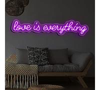 YSXXIAN L'Amore è Tutto - Insegna al Neon Personalizzata, Applique a LED dimmerabile con Telecomando, Blu Ghiaccio 27x5 Pollici per Camera da Letto e Bar.