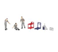Ysyqkn 1/64 Modellino Scene Figure Stazione di Servizio Riparatore Operaio Bambola Layout Diorama, E
