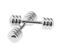 Ysyqkn 1 Paio Manubri Miniatura Accessori Casa delle Bambole Modello Palestra Realistici in Lega Perfetto per Bambini Collezione Gioco Scene Casa, Argento