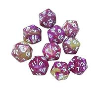 Ysyqkn 10 Pezzi Dadi Poliedrici Acrilico 20 Facce D20 Set Giochi Rpg per Giochi da Tavolo Ambiente Educativo Forniture Scuola
