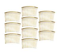 Ysyqkn 10x 85x45 Denti Pettini Da Sposa Fermagli Accessori per Capelli, Oro, 8.5cm