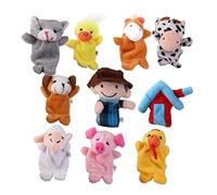 Ysyqkn 2 Set di Burattini da Dito Giocattolo Animale Bambola di Stoffa Educativo Realizzato in Velluto per Bambini Adatto a Regalo Arredamento Casa Scuola