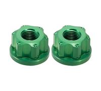 Ysyqkn 2X Dadi per ASSE Mozzo Ruota Bici Dado ASSE Anteriore Lega di Alluminio 7075 M9 Dado ASSE Flangiato di Ricambio per Bicicletta Viti Mozzo Ruota Anteri, Verde