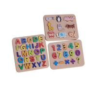Ysyqkn 3 Pezzi Mini Puzzle Alfabetico Bambola Blocchi Numerici Animali Accessorio Miniatura Ornamento Simulato Adatto per Bambini Gioco Finto Collezionisti D, Senza Scatola di Immagazzinaggio