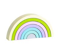 Ysyqkn Blocchi Impilabili in Legno Arcobaleno, Mattoncini Colorati per Lo Sviluppo Precoce, Regalo per Bambina, Macaron