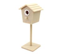 Ysyqkn Casetta per Uccelli Miniatura Casa delle Bambole Accessorio Nido Micro Paesaggio Adatta per Bambini Decorazione Regalo Casa, Colore del Legno
