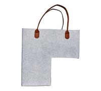 Ysyqkn Cestino in Feltro Premium Da 4 Mm con Manici in Pelle, Ideale di Casa E Ufficio con Moquette, Grigio chiaro