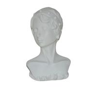 Ysyqkn Manichino Espositore per Gioielli, Porta Orecchini, Porta Gioielli Alla Moda Multiuso, Testa di Manichino Femminile per Esposizione E Negozio di Gioie, Bianco