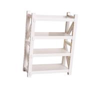 Ysyqkn Miniatura Scaffale Portaoggetti Ripiani Regolabili in Robusto PP Mobile Espositore Compatto per Organizzazione Accessori Casa delle Bambole Adatto per, Bianco