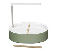 Ysyqkn Parrot Vasca da Bagno Automatica Box Doccia Uccelli Contenitore Bagno Accessorio Gabbia Pompa Pratica Posatoi in Legno Struttura Resistente Facile, Soffione Doccia Bianco