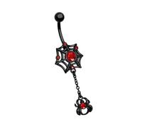 Ysyqkn Piercing All'ombelico da Donna, Piercing per Il Corpo 14G, Piercing All'ombelico Elegante, Gioiello per Piercing All'ombelico per Hallowee, Ragno Nero