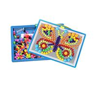 Ysyqkn Puzzle a Mosaico, Blocchi da Costruzione con Forme Geometriche, Puzzle con Pioli E Funghi - Gioco da Tavolo per Bambini, Neonati, Maschi E di, 620 pioli