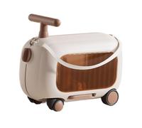 Ysyqkn Ride on Valigia, Valigia Bagaglio Spazioso Bagaglio a mano Valigia per Bambini per Aereo Essenziale Bambini Viaggi All'aperto, Marrone, 46x21x28cm, come descritto