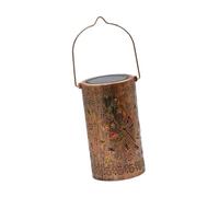 Ysyqkn Solar Lampada da Recinzione Impermeabile da Esterno Lanterna Solare LED in Ferro Appendibile Decorazione Luci Decorative Atmosfera Calda Adatta per Gi, Style E