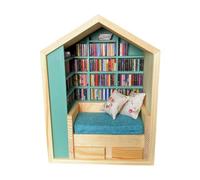 Ysyqkn Statuetta Decorativa in Miniatura, Unica E Originale, a Forma di Libreria, Ideale Come Regalo per Un Come Oggetto Da Collezione Fatto a Mano.