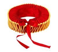 Ysyqkn Volant per Il Collo in Stile Elisabettiano, Decorativo E Staccabile, Ideale per Cosplay da Clown E Come Accessorio per Feste, Oro Rosso