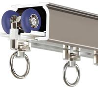 YSZBD Binari per Tende in Lega di Alluminio, binari per Tende da Esterno, sistemi di binari montati a Parete con rulli silenziosi, Adatti per camere da Letto e Camper(Champagne,1.3m)