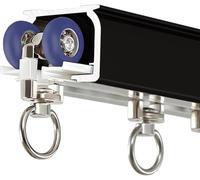 YSZBD Binari per Tende in Lega di Alluminio, binari per Tende da Esterno, sistemi di binari montati a Parete con rulli silenziosi, Adatti per camere da Letto e Camper(Black,1.2m)