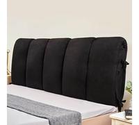 YSZBD Cuscini per Testata Letto con Lacci Cuscino per Testata Letto Sfoderabile Copri Testiera del Letto Matrimoniale Imbottita Cuscini Schienale Letto Matrimoniale(#Nero,180x60cm)