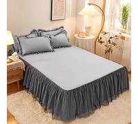 YSZBD Gonna da Letto Elasticizzata Avvolgente Matrimoniale Mantovana Giroletto Matrimoniale Elastica Vestiletto Matrimoniale/Singolo(c4,200x220cm)