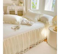 YSZBD Gonna da Letto Elasticizzata Avvolgente Matrimoniale Vestiletto Singolo Colorato Mantovana Giroletto Balze Elasticizzate Copri Materasso(b1,200x220cm)