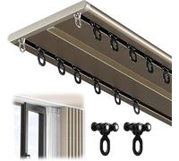 YSZBD Set di binari per Tende, comprendente Un Bastone per Tende a Doppio Binario, Accessori per l'installazione e Un Bastone per Tende Scorrevole Silenzioso (Champagne,5m)