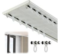 YSZBD Set di binari per Tende, comprendente Un Bastone per Tende a Doppio Binario, Accessori per l'installazione e Un Bastone per Tende Scorrevole Silenzioso (White,5.5m)