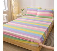 YSZBD Spannbetttuch Bettlaken Baumwolle Spannbettlaken 90x200cm SpannbetttüCher Fitted Sheet Cotton Größe und Farbe WäHlbar(#2,pillowcaseX2)