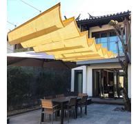 YSZBD Telo Copertura Pergolato A Onda Tenda A Vela Parasole Esterno Tenda Vela Rettangolare Telo Pergola Scorrevole Vele Parasole Ondulate Retrattili(#1,1.6x5m)
