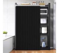 YSZBD Tende per armadi, Tende Antipolvere per Ripiani Aperti, Tende a Binario, Tende per mobili da Cucina, Tende per Guardaroba, Tende scorrevoli per mobili(F,W60cmxH70cm)