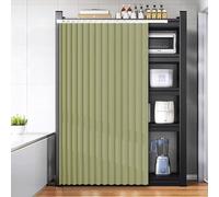 YSZBD Tende per armadi, Tende Antipolvere per Ripiani Aperti, Tende a Binario, Tende per mobili da Cucina, Tende per Guardaroba, Tende scorrevoli per mobili(D,W60cmxH140cm)