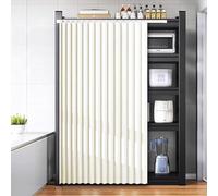 YSZBD Tende per armadi, Tende Antipolvere per Ripiani Aperti, Tende a Binario, Tende per mobili da Cucina, Tende per Guardaroba, Tende scorrevoli per mobili(C,W110cmxH90cm)