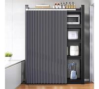 YSZBD Tende per armadi, Tende Antipolvere per Ripiani Aperti, Tende a Binario, Tende per mobili da Cucina, Tende per Guardaroba, Tende scorrevoli per mobili(G,W80cmxH50cm)